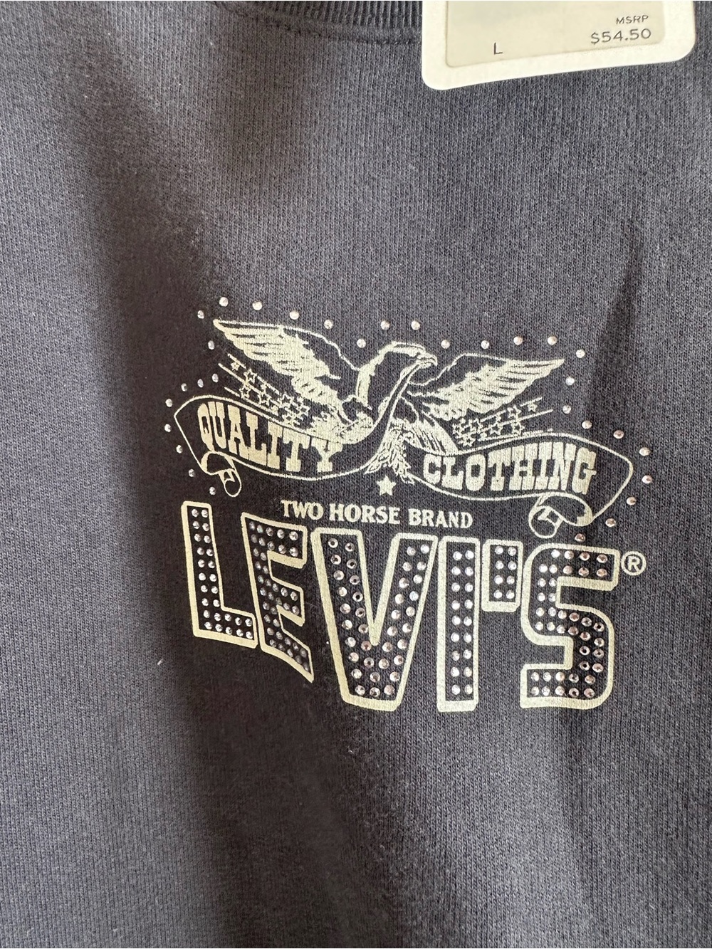Levi's Black Graphic Logo Sweatshirt with Stud Accents